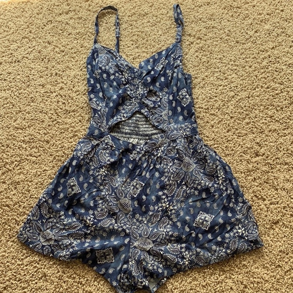 Hollister Blue Paisley Jumpsuit / Romper, Women’s Size Small